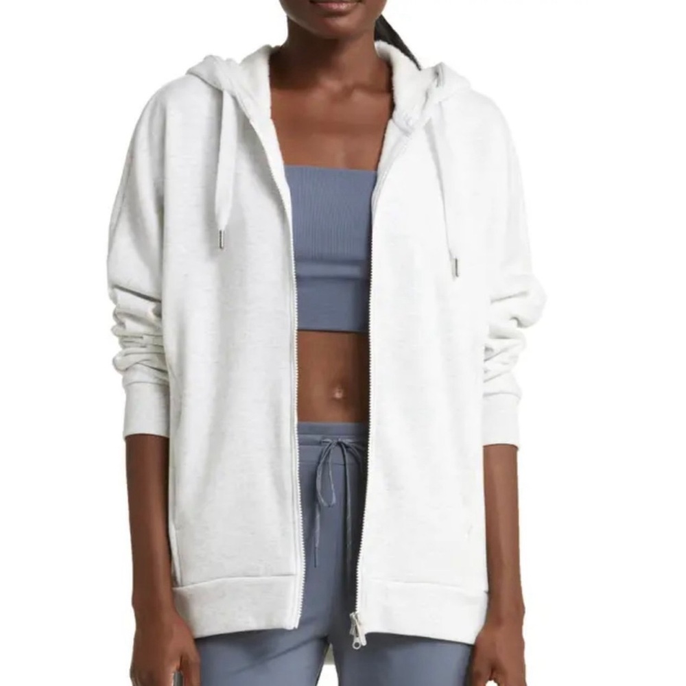 ZELLA Amazing Fleece Full Zip Hoodie in Heather Gray, Size M